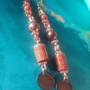 COPPER GOLDSTONE EARRINGS